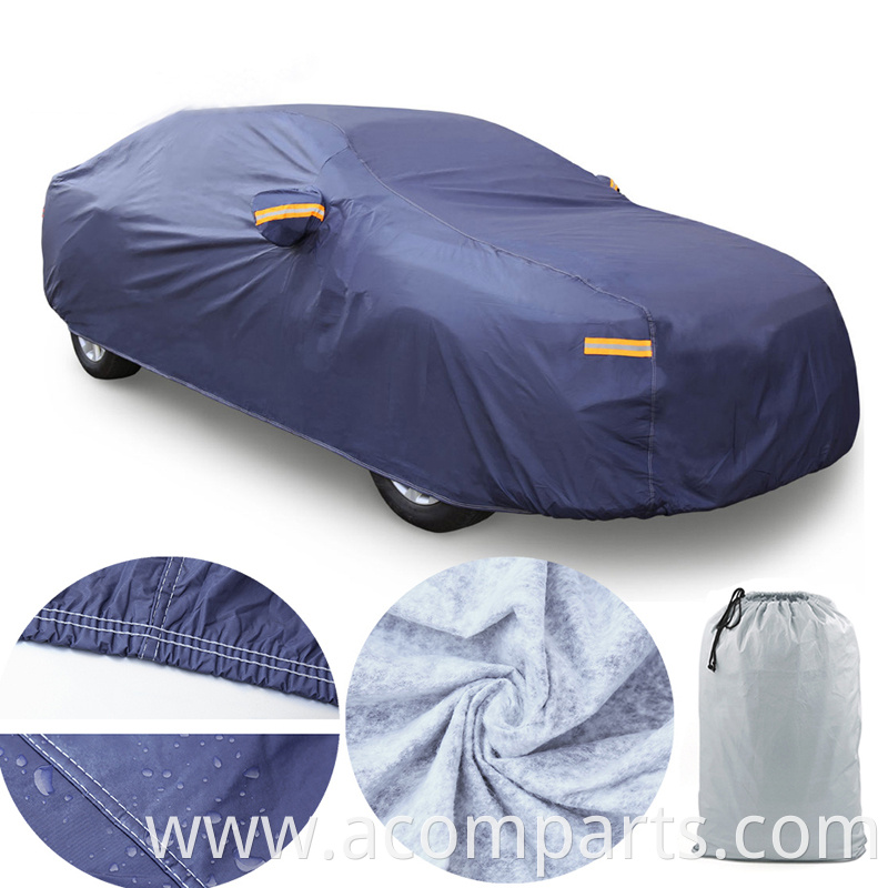 Good protection all weather anti-rain snowproof navy blue polyester car cover with logo